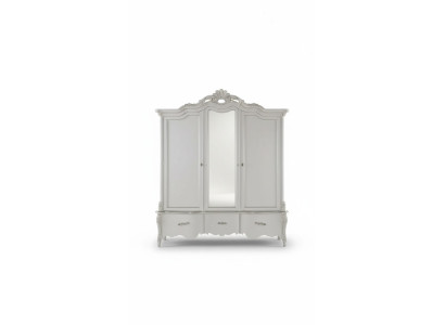 Witte kledingkast Massief houten meubels Slaapkamer Designer glazen deuren