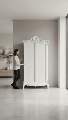 Mebelstijl Klassieke kledingkast Slaapkamerkast Houten kast