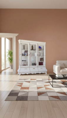 Houten vitrinekast Luxe kasten Klassiek dressoir Meubels Italiaans 185x50cm