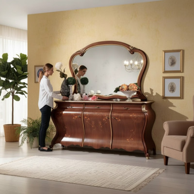 Commodes met spiegel, console meubels, commodes met laden set van 2 stuks.