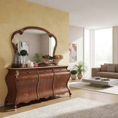 Commodes met spiegel, console meubels, commodes met laden set van 2 stuks.
