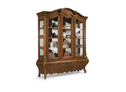 Luxe houten vitrine dressoir ontwerpkasten bruin Italiaanse meubels