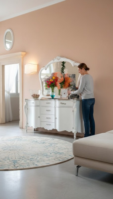 Commodespiegel laden luxe planken meubelgroep nieuw set 2-delig