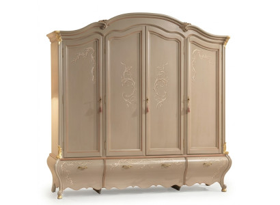 Grote klassieke vierdeurs kledingkast luxe massief houten meubels