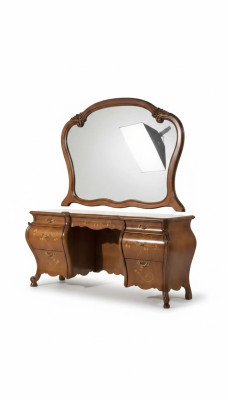 Vanity Table Set Mirror Bedroom Furniture Design 2 Piece