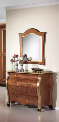 Slaapkamer meubel ladekast met spiegel Luxe klassieke meubel set 2-delig