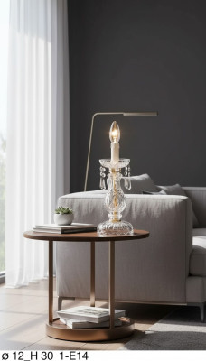 Stijlvolle tafellamp Antiek stijl Inrichting Luxe Kaarslamp Kristal