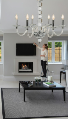 Kristallen kroonluchter wit kroonluchter plafondlamp kroonluchter