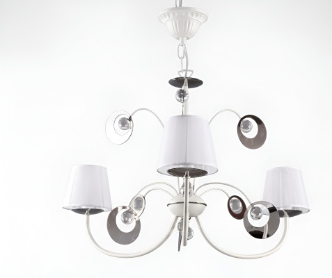 Luxe 3x lamp kroonluchter plafondlamp Art Deco wit Nieuw