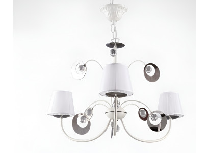 Luxe 3x lamp kroonluchter plafondlamp Art Deco wit Nieuw
