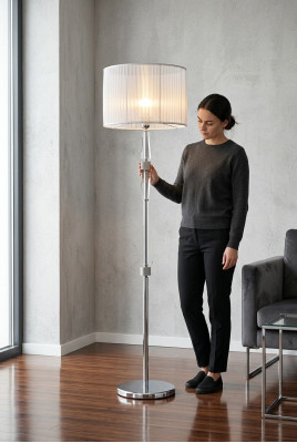 Stijlvolle staande lampenstandaard Luxueuze lampenstandaard Zilver 180 cm