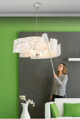 Stijlvolle kroonluchter Moderne witte hanglamp Met 6 lampen