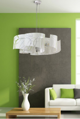 Stijlvolle kroonluchter Moderne witte hanglamp Met 6 lampen
