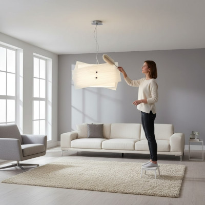 Stijlvolle plafondlamp met klassiek witte kroonluchter met 2 lampen nieuw.