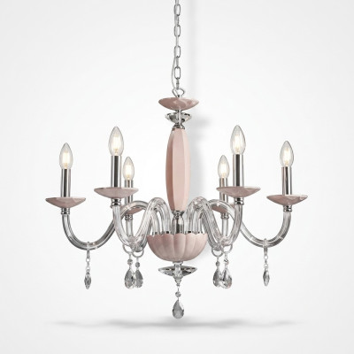 Stijlvolle moderne beige hangende plafondlamp met 6 gloeilampen nieuw