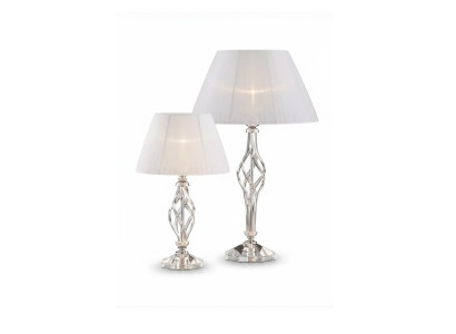 Tafellamp in antieke stijl, tafellamp met kristallen licht in het wit, nieuwe tafellamp