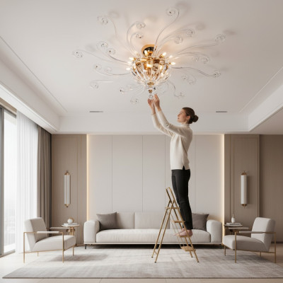 Plafondlamp kroonluchter kristallen lamp luxe hanglamp luchter lamp