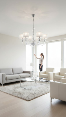 Plafondlamp Plafondluchter Kandelaar Kroonluchter Glas Wit Lampen Antieke Stijl