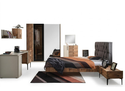 Luxe slaapkamer 7-delig bed nachtkastje kledingkast commode spiegel