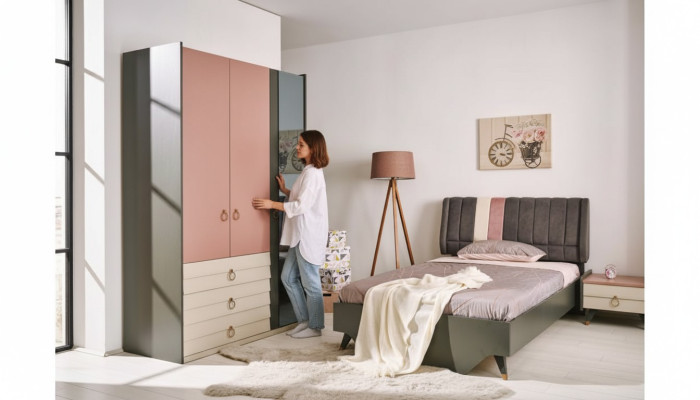 Slaapkamer Set Bed Nachtkastje Kledingkast Modern Luxe Setra Set