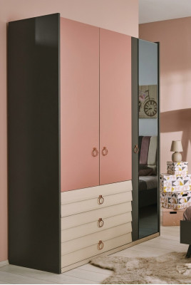 Moderne kledingkast Luxe kast Houten kasten Glazen slaapkamer nieuw