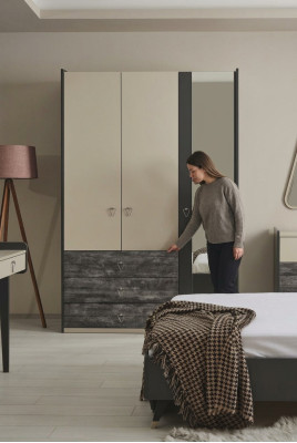 Kledingkast Kast Multifunctionele kledingkast Grijs Materiaal Hout Kasten