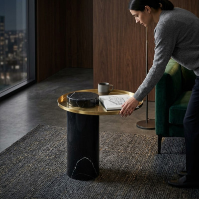 Zwarte bijzettafel salontafel slaapkamer commode tafels console