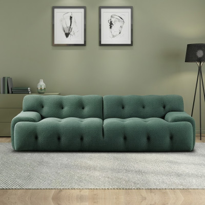 Exclusieve luxe 3-zits bank stoffen zitting moderne textielmeubelen groene kleur