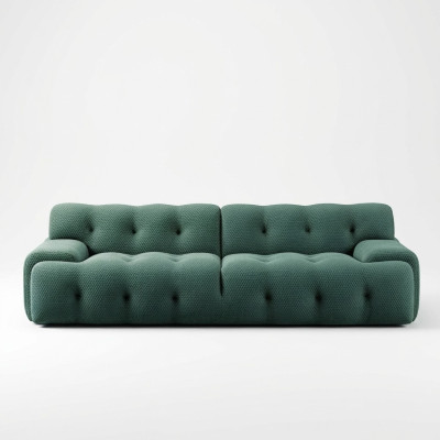 Exclusieve luxe 3-zits bank stoffen zitting moderne textielmeubelen groene kleur