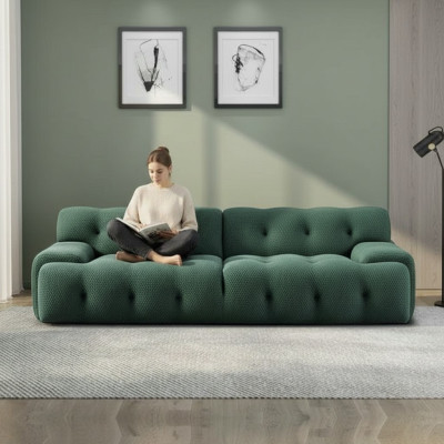 Design Bank 2 Zits Relax Banken Club Textiel Beklede Bank Stof Banken