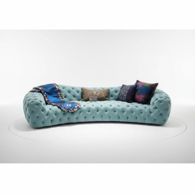 Bank 3-zits Chesterfield Groen Beklede Bankstellen Design Kunstleer Nieuw Modern