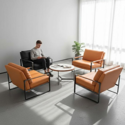 Stoel Bekleding Zitter Modern Design Lederen Stoel Lounge Luxe Woonkamer