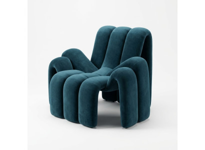 Stijlvolle groene fauteuil, 1-zitsbank, modern luxe fauteuil, textiel nieuw.