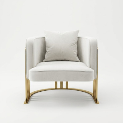 Hoge kwaliteit textiel fauteuil Stijlvolle witte fauteuil Moderne fauteuil televisiebank