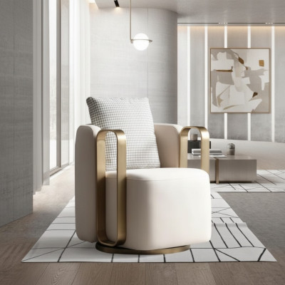 Ontwerp Luxe Fauteuil Stoel Bank 1-Zits Tv Lounge Ligbank Textiel