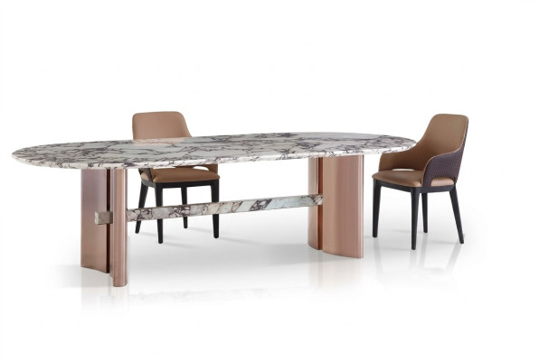 Eetkamer meubels roestvrij staal ovaal eettafel tafel design tafels luxe meubels