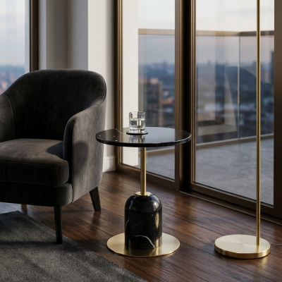 Ontwerper Zwarte salontafel Bijzettafel Woonkamer Luxe meubel Tafel