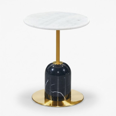 Zwart-witte metalen bijzettafel woonkamer Ronde bijzettafels tafel