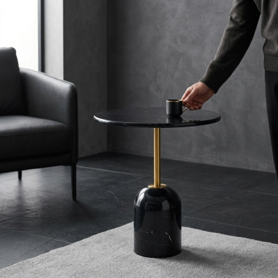 Zwarte bijzettafel Woonkamer Tafels Modern Rond Design Console Tafel