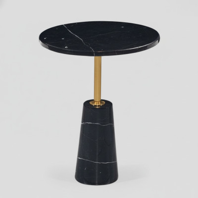 Zwarte ronde bijzettafel - Design salontafel - Roestvrijstalen meubelen - Stijlvol