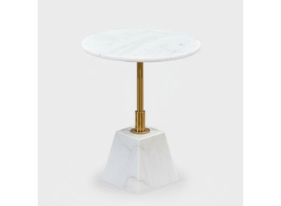 Gouden-witte bijzettafel Stijlvolle woonkamer Marmeren ronde tafels.