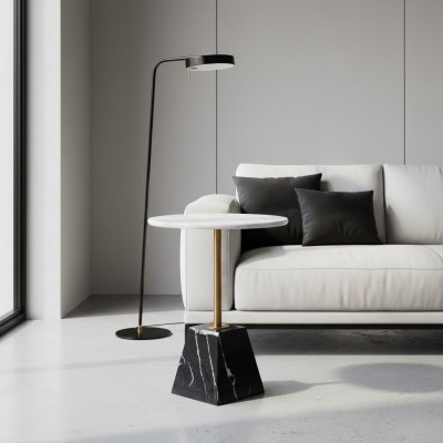 Ontwerper Ronde bijzettafel Luxe marmeren bijzettafels Stijlvol meubilair