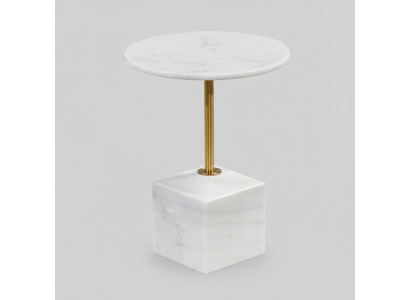 Kleine witte bijzettafel kunstmarmer woonkamer meubels bijzettafels