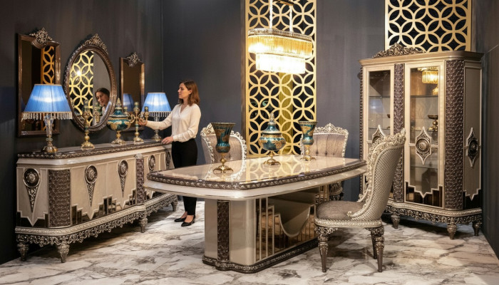 Klassieke dauw Esszimmer Set Luxe set Eettafel Stoelen Dressoir