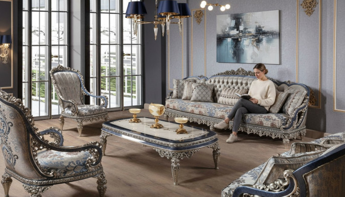Chesterfield zitgroep bankstel 3+1+1 zitter luxe textiel banken