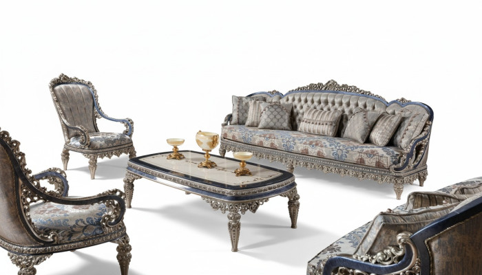 Chesterfield zitgroep bankstel 3+1+1 zitter luxe textiel banken