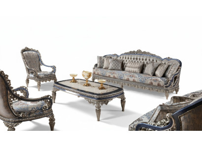 Chesterfield zitgroep bankstel 3+1+1 zitter luxe textiel banken