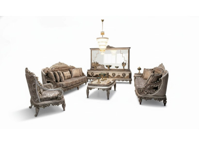 Luxe bankstel 3+3 salontafel bank bank Modern Grijs Set Nieuw