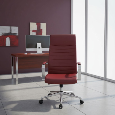 Kunstleren stoel ontwerp gestoffeerde fauteuil Rode stoelen Eetkamerstoel Bureaustoel