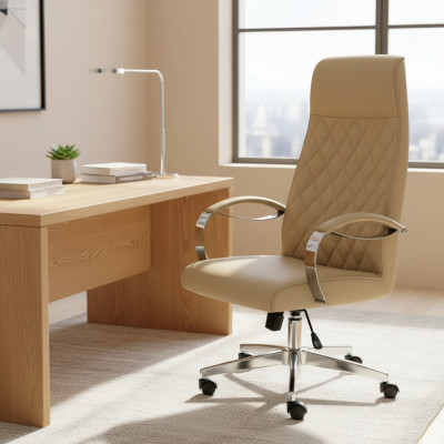 Moderne comfortabele draaistoelmeubels Beige bureaustoel Gaming stoel Nieuwe bureaustoel